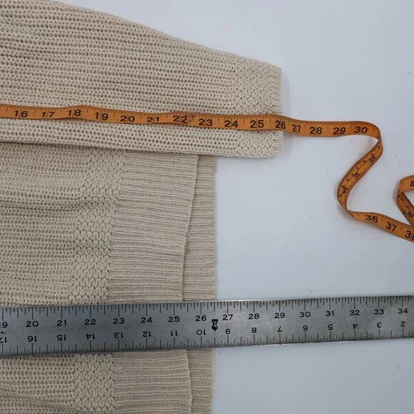 RRL Ralph Lauren sweater mens large Shawl Collar Cotton Knit beige jumper - Picture 8 of 13